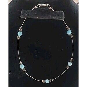 Delicate Blue And Brown Beaded Large Ankle Bracelet